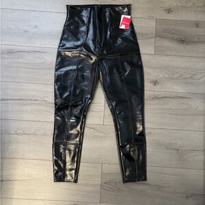 SPANX Shiny Black Faux Leather Leggings